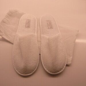 FRETTE 1860 White Unisex Velour Slippers New in Bag
